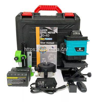 Waymore Automatic Self Leveling 360 Rotating Rotary 4D Laser Multi Cross Line Green Laser Level