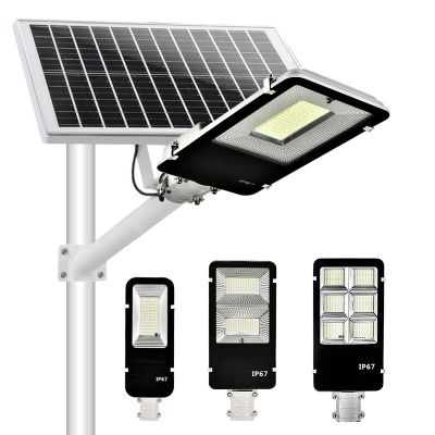 Economic solar led street light IP67 waterproof with big battery capacity and light-control