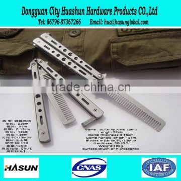 Stainless butterfly comb for training Practice