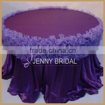 TR006B1 fancy organza table skirt for wedding banquet