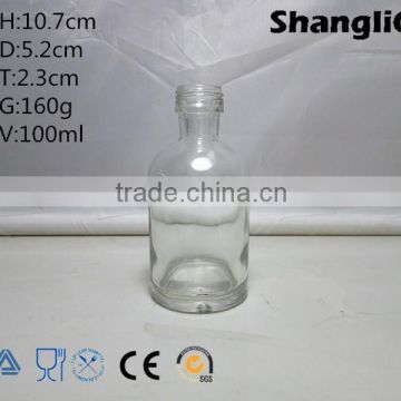 High Quality 100ml Clear Round Glass Essential Oil Bottle