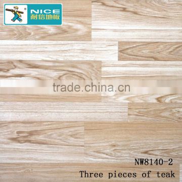 NWseries Three pieces of teak Parquet wood flooring HDF core Parquet Flooring