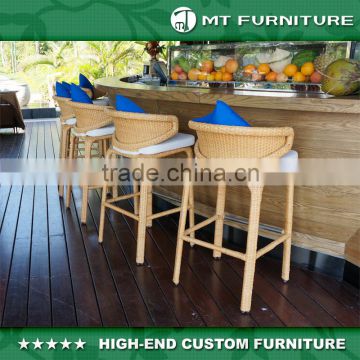 2016 New Design Modern Commercial Hospitality Rattan Wicker Bar Stool Chair Set