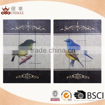 Different colour birds decal wooden wall sign for present