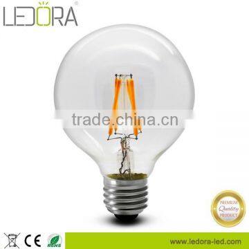 UL&CE Dimmable G80 led filament lamp 6W led edison bulb e27