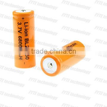 shenzhen manufacture BL26650 Protected Button top battery 6800mAh 3.7V li ion battery for paintball-guns