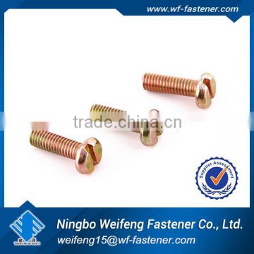 ningbo weifeng fastener slot pan head gold plated machine screw made in china