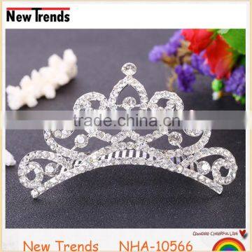 Wholeale fashion crystal princess tiara wedding bridal hair acessorios