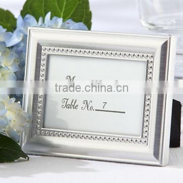 Silver Beautifully Beaded Photo Frame and Placecard Holder