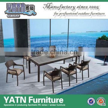 Rattan wood dining set furniture