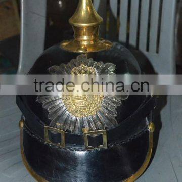 MEDIVAL GERMAN LEATHER PICKEL HAUBE HELMET