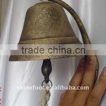 Dia 12cm cast iron door bell with rope ,suitable for bar and ship's use (A116)
