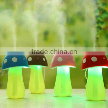 Cute mushroom shape mini usb humidifier air humidifier with led night light, China supplier