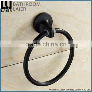 1932 American style hot sale zinc alloy black bathroom fittings names wall mount towel ring
