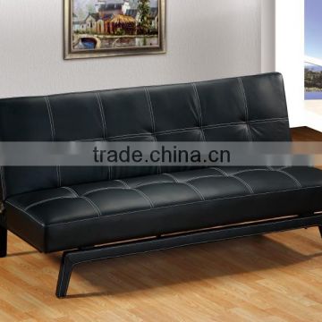 Hot sale black leather customized modern sofa bed