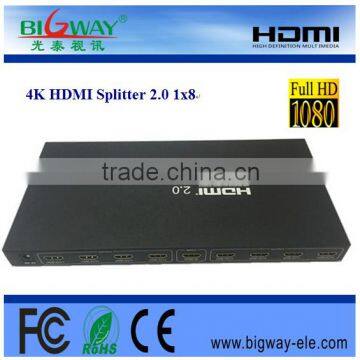 1x8 HDMI Splitter V2.0 Full Ultra HD Supports 4k 2k 60Hz Resolution