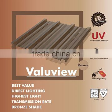 Co-Extruded Plastic Polycarbonate Corrugated Roofing Sheet (Valuview Bronze TRIMDEK)