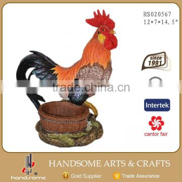 14.5'' Resin Lifelike Home and Garden Decoration Animal Rooster Sculpture