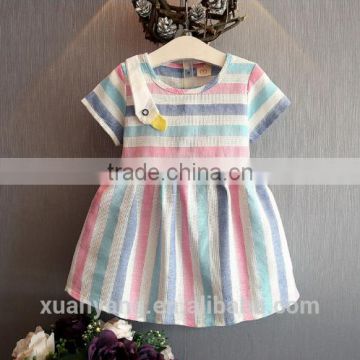 Hot sale kids clothes boutique frock design linen cutting sales new model girl dress