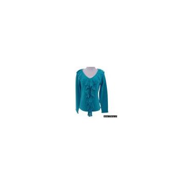 Sell Ladies' L/S Ruffle Necked Pullover