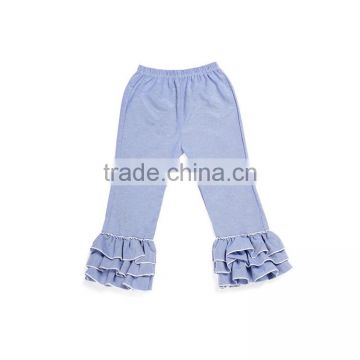 Plain Color Cotton Kids Leggings Ruffle Baby Pants