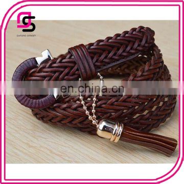 wholesale newest fashion woman ladies braided tassel waist belt