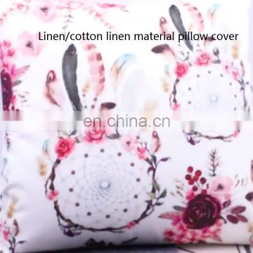 Customized Sublimation linen Cartoon Printed Decorative Pillow Case