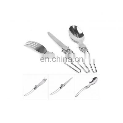 3pcs/set Folding Picnic/Traveling/Hiking/Camping Cutlery Utensils Portable Outdoor Tablewares Dinnerware Knife/Fork/Spoon
