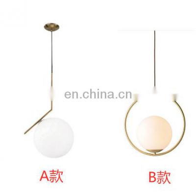 EUROPEAN postmodern Creative glass ball and Iron plating gold pendant light for decorate