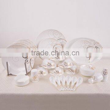 Bone China dinnerware sets Tea sets with Gold decal