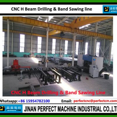 CNC H Beam Drilling and Band Sawing Machine