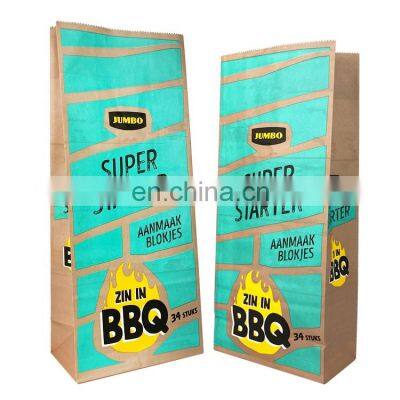 customized laminated waterproof BBQ 2.5kg 5kg charcoal paper bag