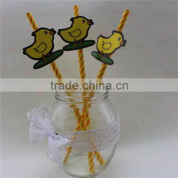 Little Yellow Duck Paper Drinking Straws For Kids' Party