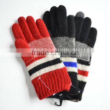 Cheap plain pattern winter knit glove