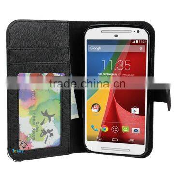 stylish pu leather flip cover case for moto g 2nd generation (2014)