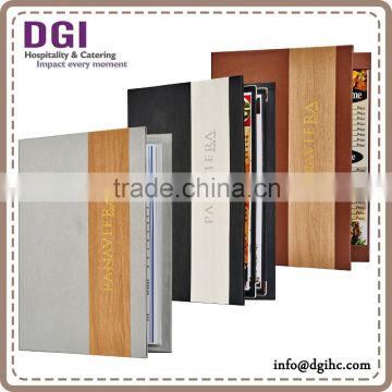 A4 eco-friendly restaurant menus covers cheap with sleeves, OEM ODM menus covers cheap