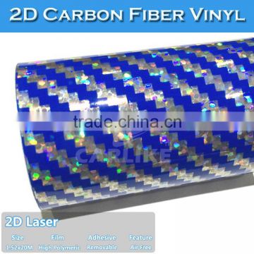Quality Products 1.52*20M Laser 2D Carbon Fiber Car Wrapping Vinyl