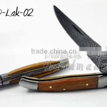 10cm Damascus Steel Laguiole Knife DD-Lak-02 with Olive Wood Handle