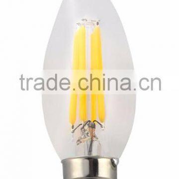 UL Listed Dimmable E12 2W 4W C32 Candle LED Filament Bulb