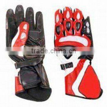 DL-1495 (Super Deal) Leather Motorbike Racing Gloves , Racer Gloves