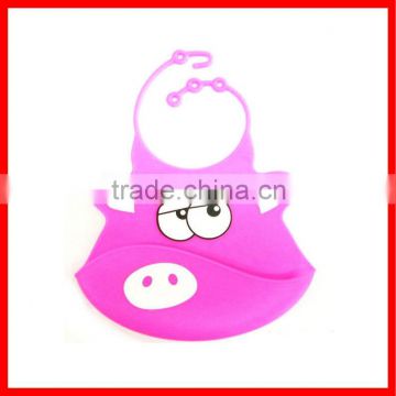 Eco-friendly silicone baby bibs plain white with different animal printing
