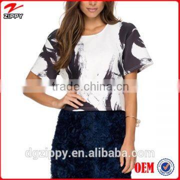 Contemporary boxy cut blouse ladies model simple blouse