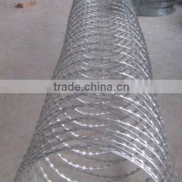 ISO9001:2008 galvanized barbed razor wire