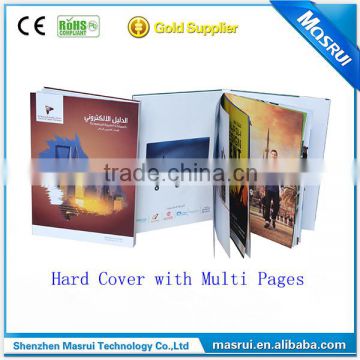 Hard Cover with Multi Pages 7'' LCD Video Brochure Card