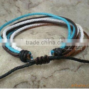 cheap braided cow leather bracelets for men 2014 design