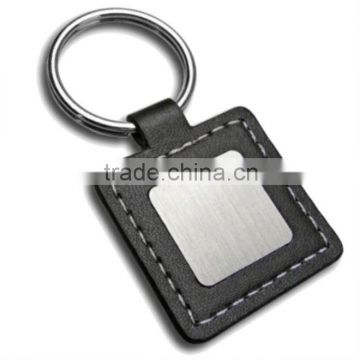 New Style Metal Square Leather Keychain
