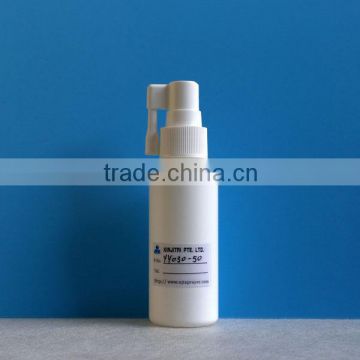 50ml HDPE Oral Spray Bottle in Cylinder Shape,with Rotatable Long Nozzle