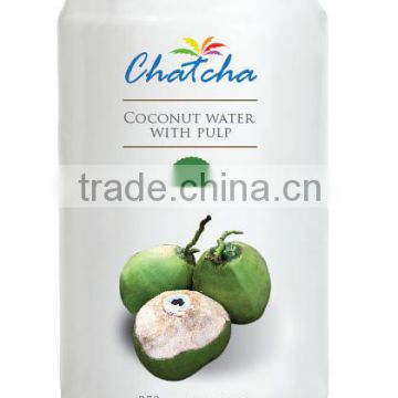 Tin cans coconut water with pulp