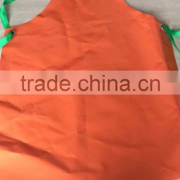 Full length new style bib dishwasher butcher fish cutting apron with green closure strips