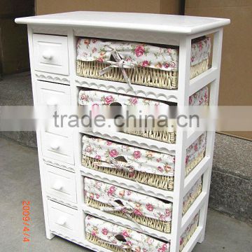 wicker furniture & cabinet with wicker basket drawer